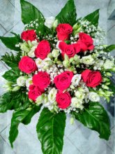 Bouquet rose e lisianthus bianchi